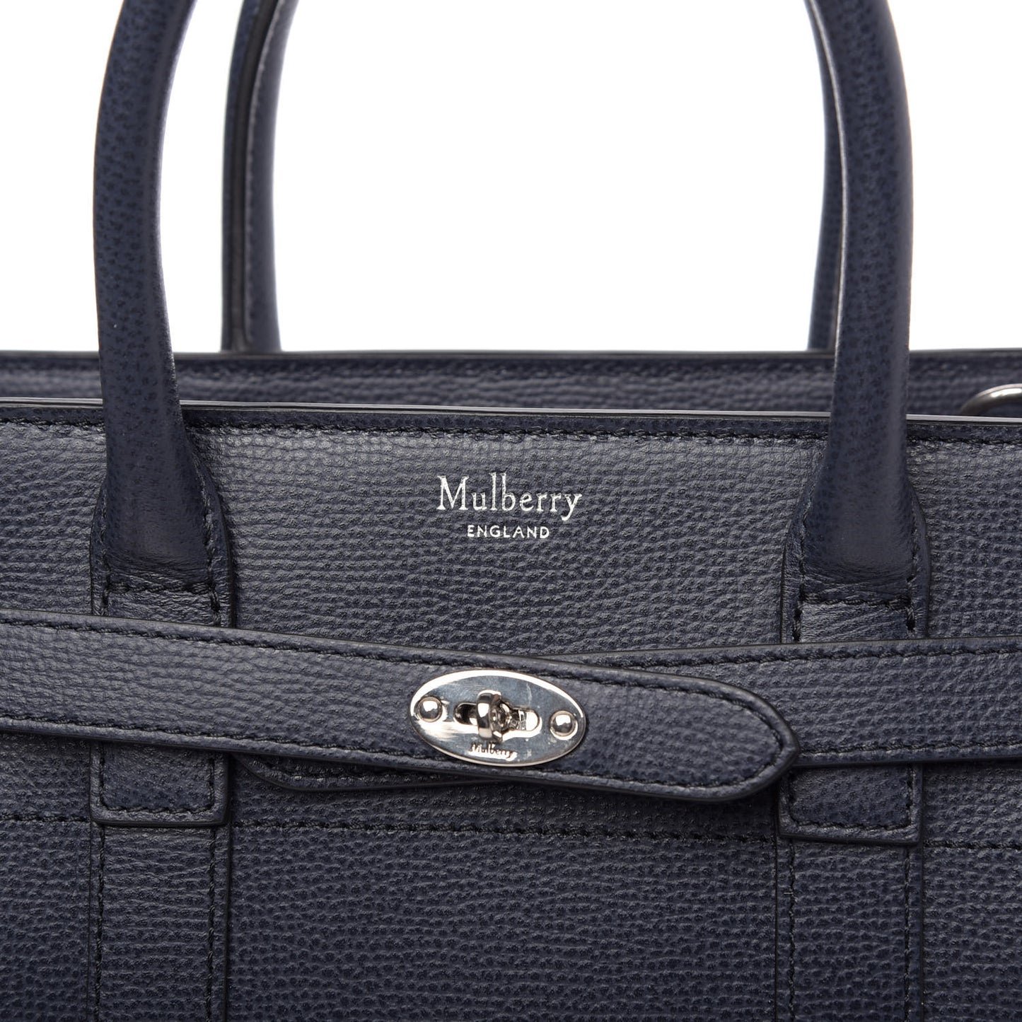 Small Classic Grain Mini Bayswater Zip Tote Navy