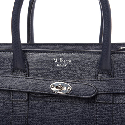 Mulberry Small Classic Grain Mini Bayswater Zip Tote Navy 8 of 10
