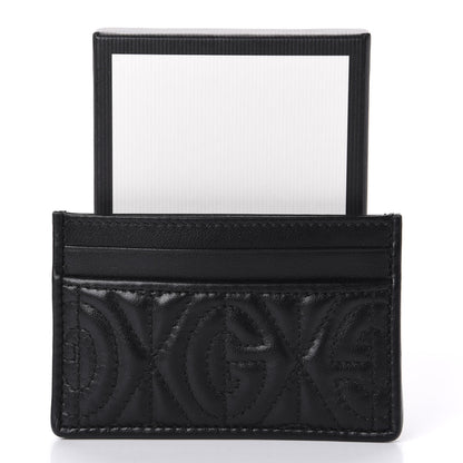Gucci Calfskin G Rhombus Quilted Card Holder Black 9 of 9