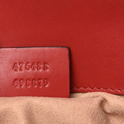 Gucci Calfskin Matelasse Super Mini GG Marmont Shoulder Bag Hibiscus Red 7 of 8