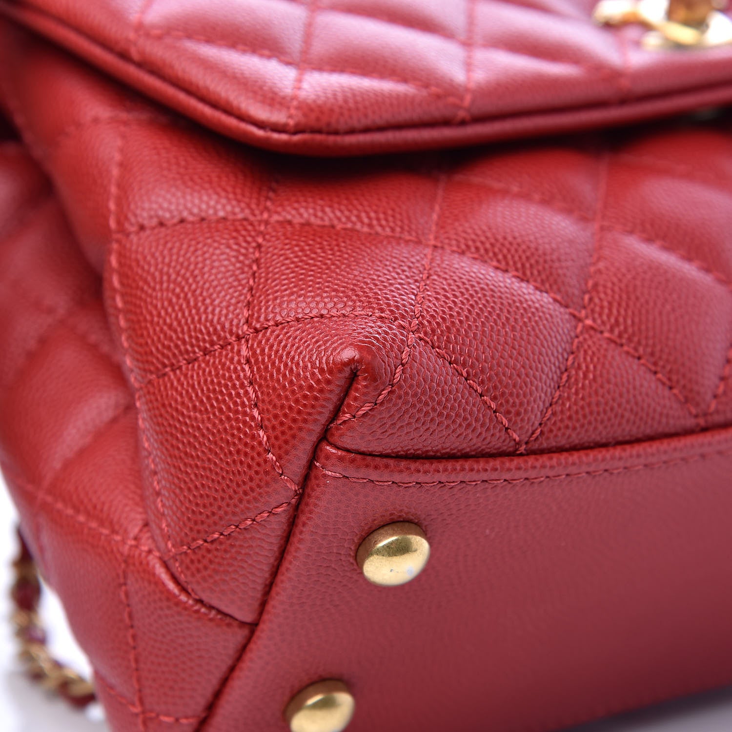 Chanel Caviar Quilted Mini Coco Handle Flap Dark Red 12 of 12