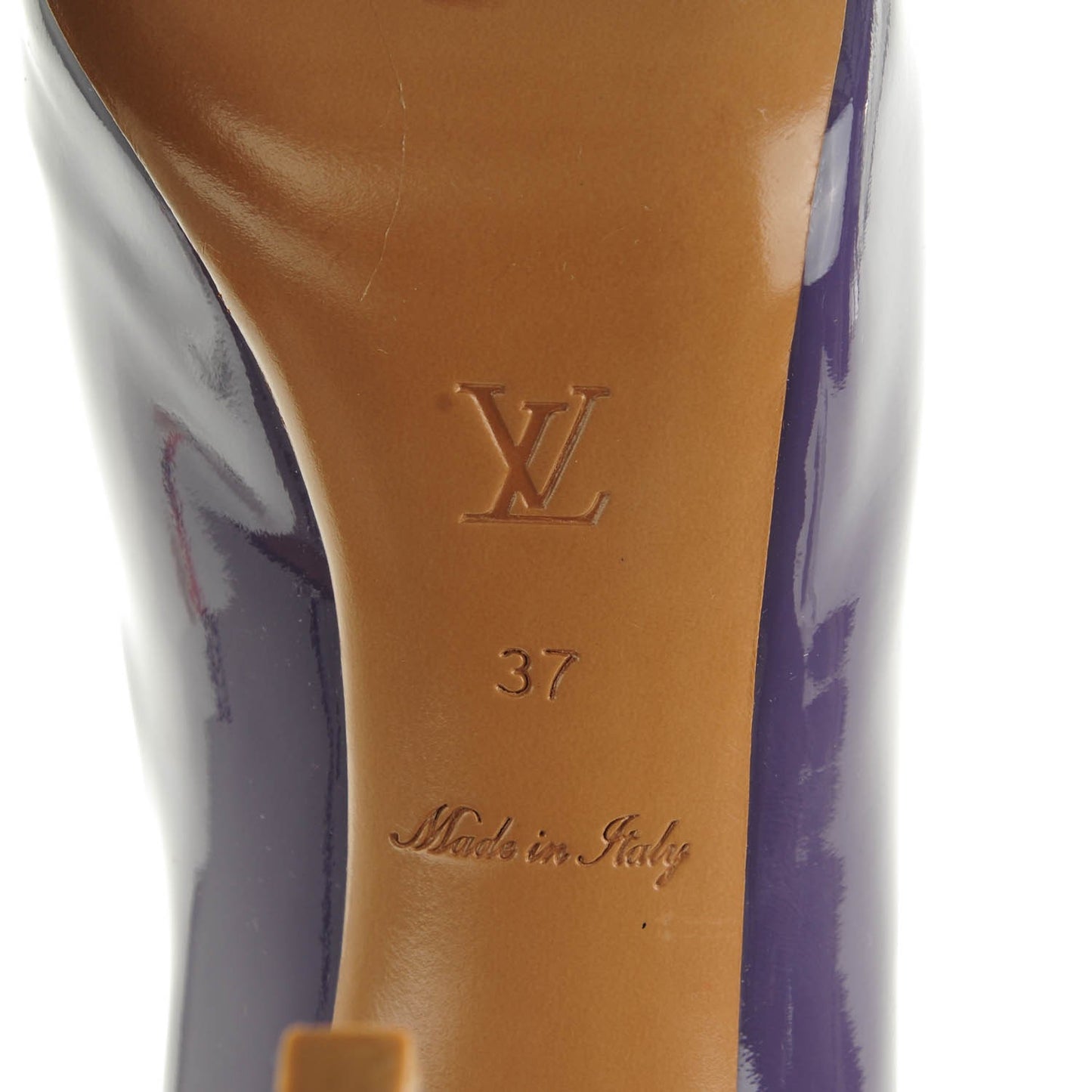 Patent Calfskin Oh Really Peep Toe Pumps 37 Violet