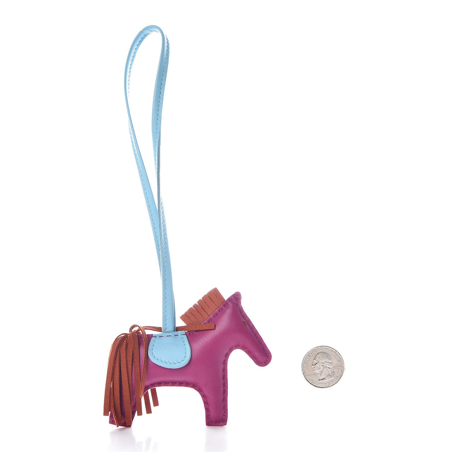 Milo Lambskin Grigri Rodeo Horse Bag Charm PM Rose Pourpre Cornaline Celeste