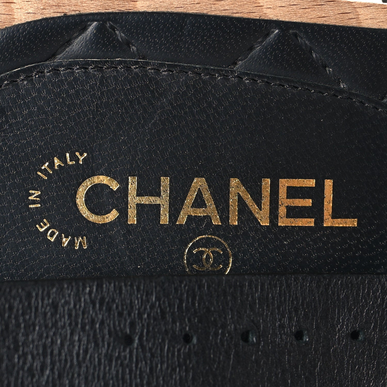 Chanel Wood Calfskin CC Hinge Wedge 41 Black 9 of 9