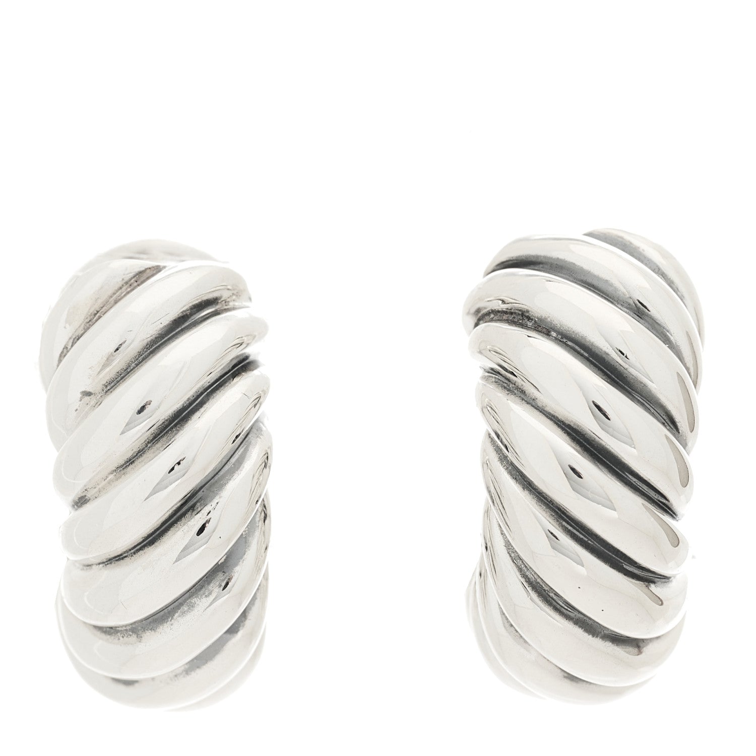 David Yurman Sterling Silver Cable Hoop Earrings 1 of 4