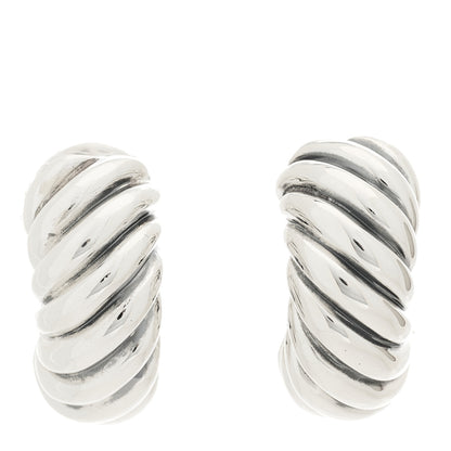 David Yurman Sterling Silver Cable Hoop Earrings 1 of 4