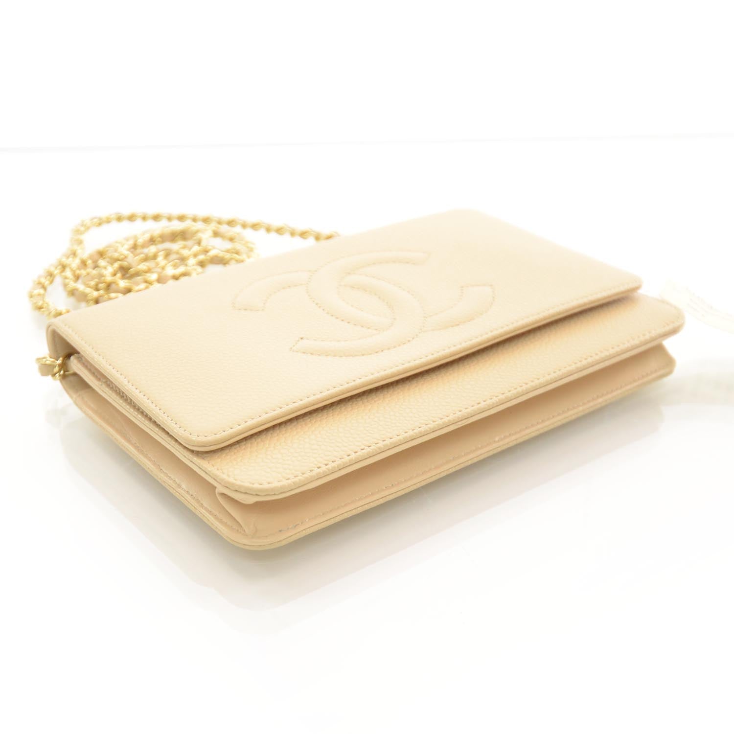 Chanel Caviar Wallet on Chain WOC Beige Clair 4 of 9