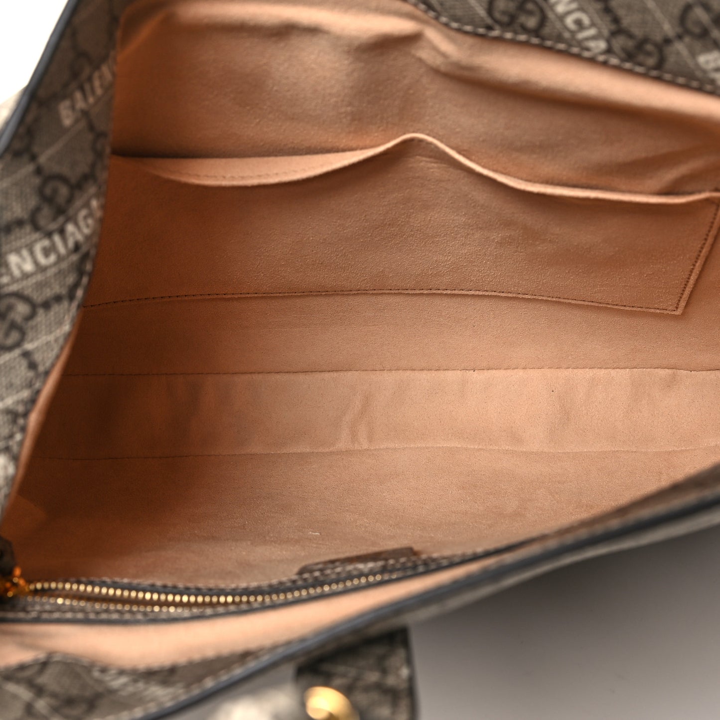 X BALENCIAGA GG Supreme Monogram Logo Print Medium Jackie 1961 Hobo Beige Ebony