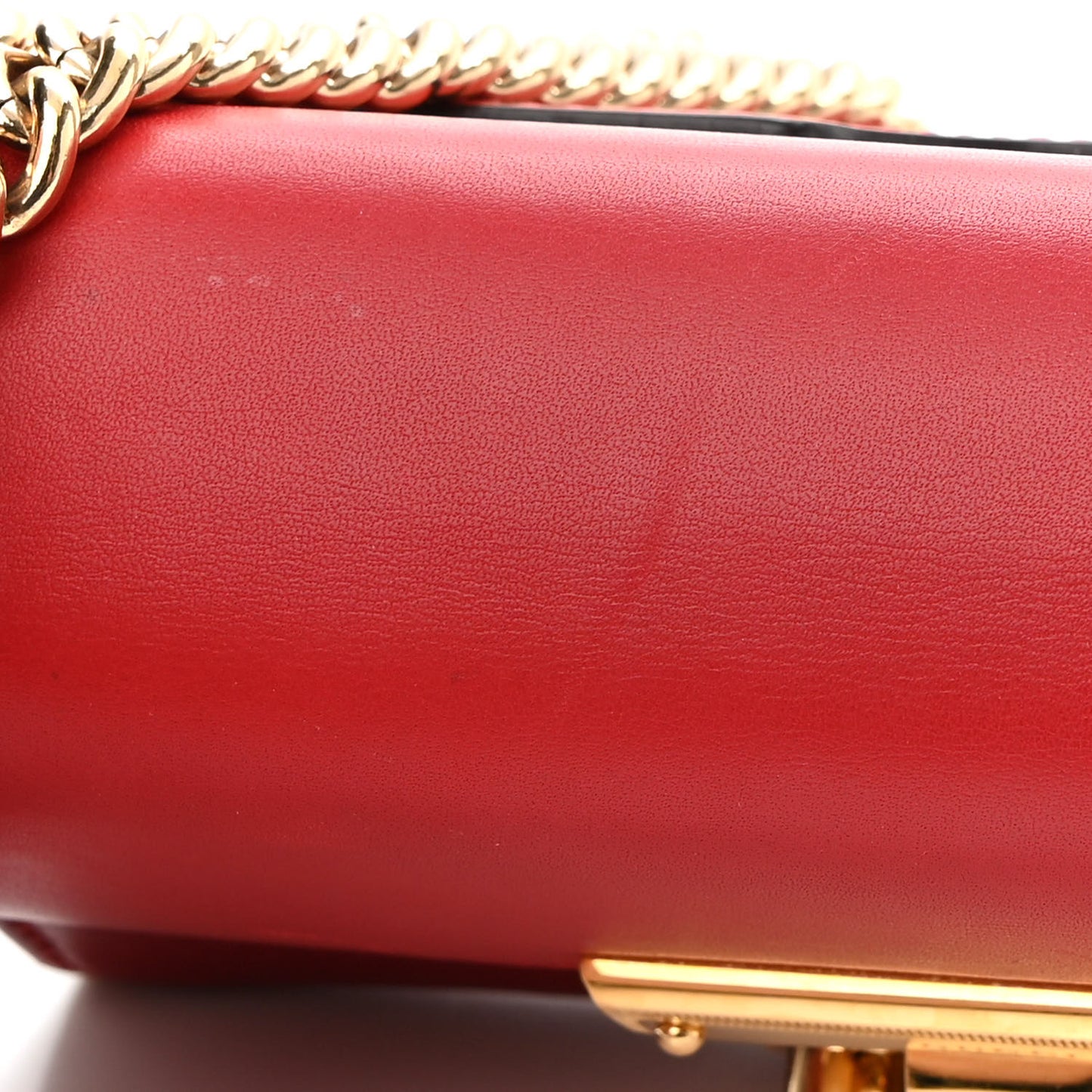 Calfskin Small Padlock Shoulder Bag Hibiscus Red