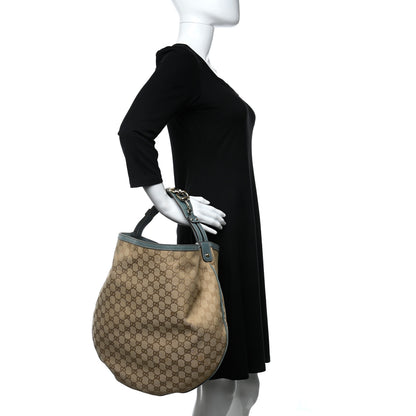 Gucci Monogram Large Wave Hobo Blue 3 of 14