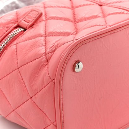 Chanel Crumpled Calfskin PVC Quilted Flap Pink 16 of 20