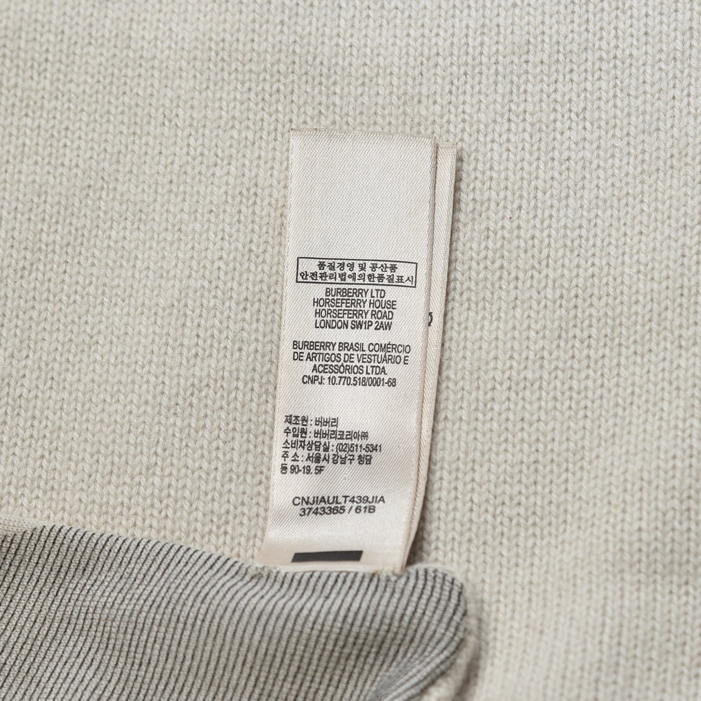 Cashmere Knitted Giant Check Scarf Pale Grey Melange