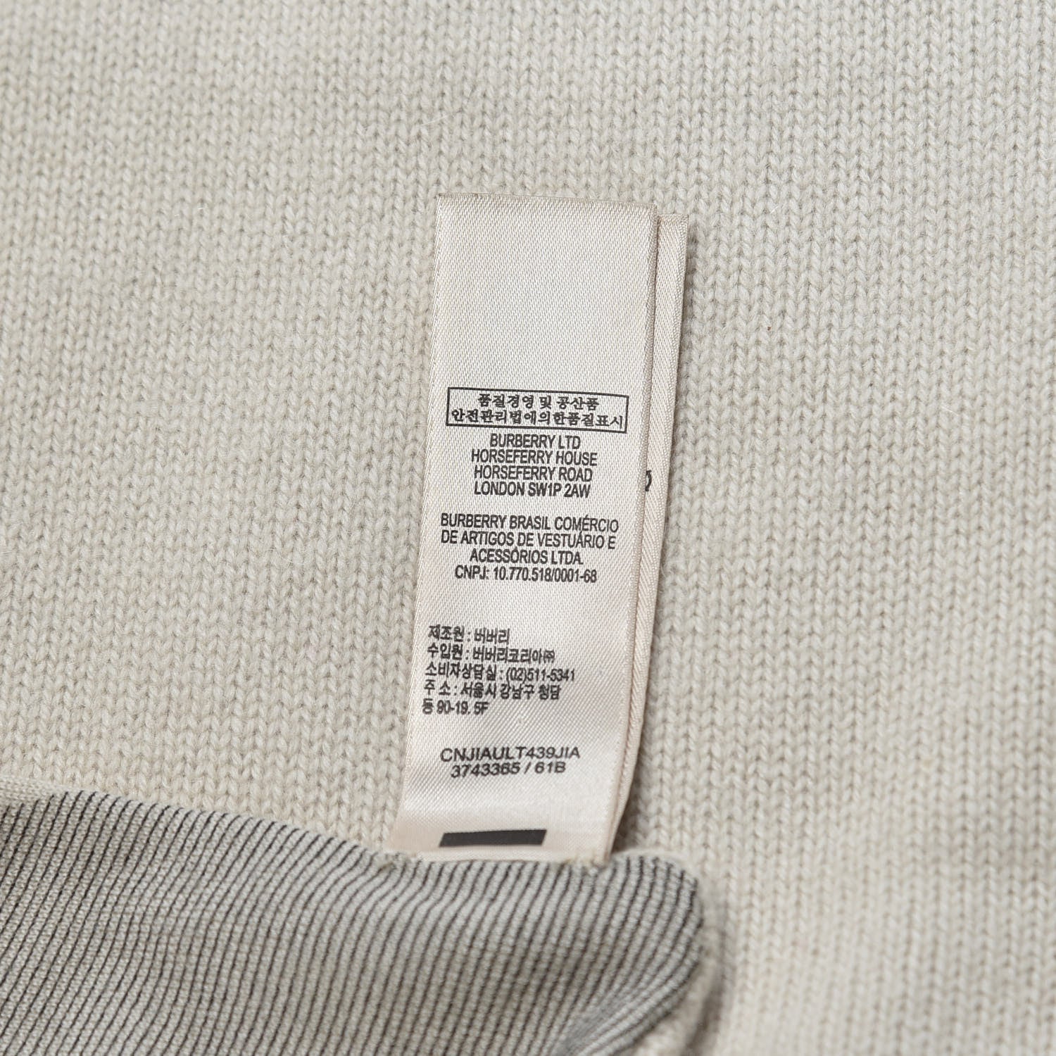 Burberry Cashmere Knitted Giant Check Scarf Pale Grey Melange 3 of 6