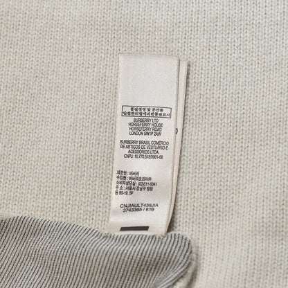Burberry Cashmere Knitted Giant Check Scarf Pale Grey Melange 3 of 6