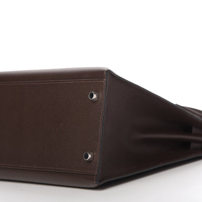 Hermes Epsom Kelly Sellier 32 Chocolate 7 of 10