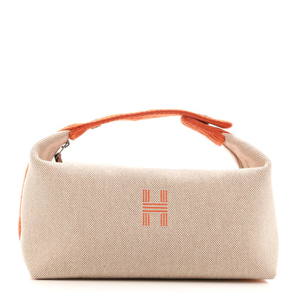 Hermes Canvas Small Bride-A-Brac Pouch Natural Orange 1 of 9