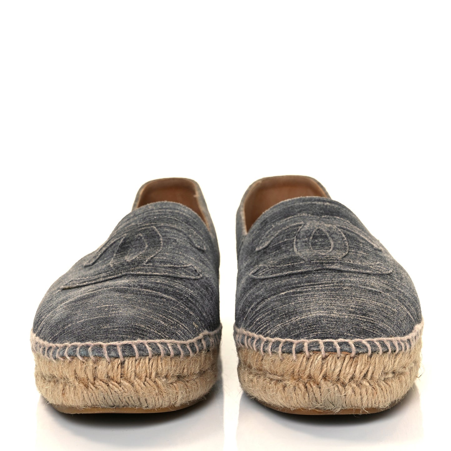 Striated Suede Espadrilles 40 Dark Grey