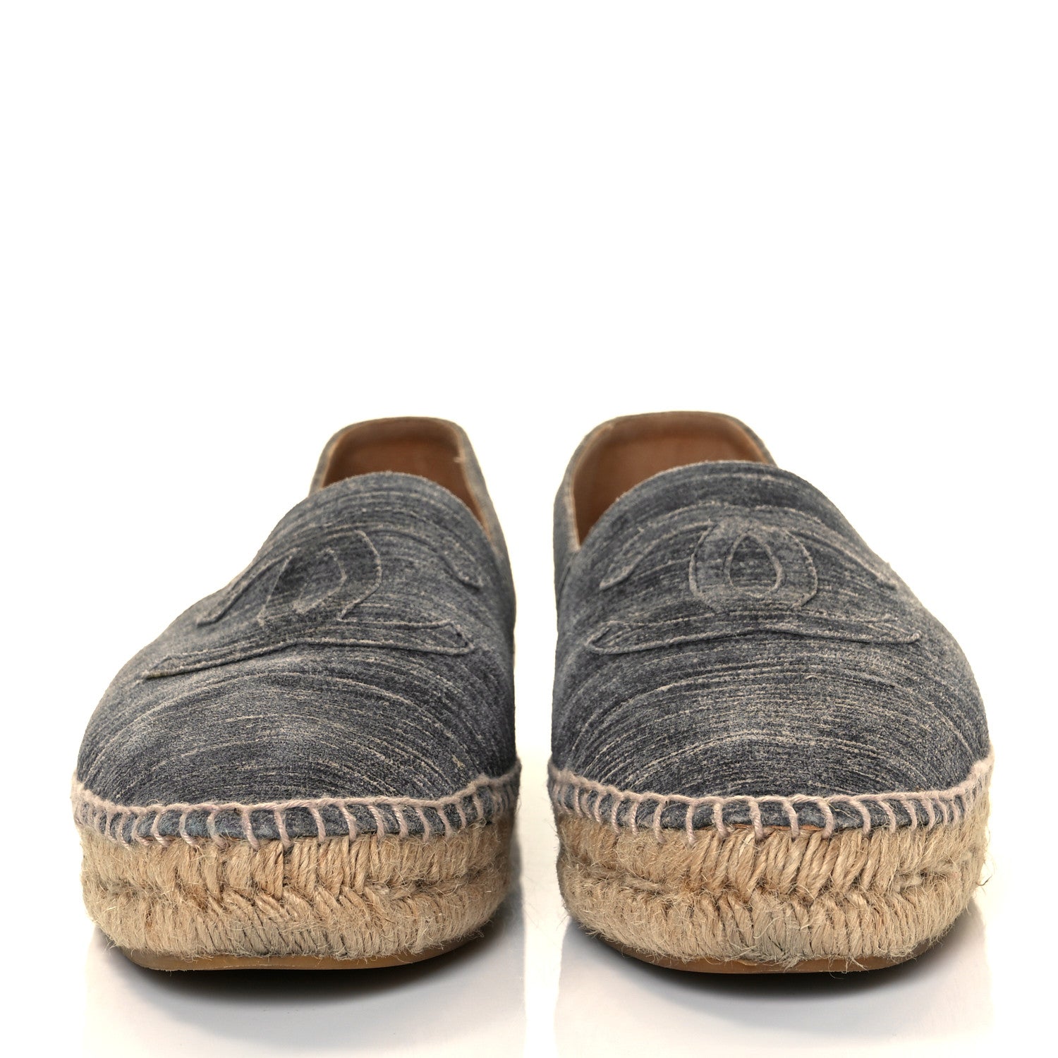 Chanel Striated Suede Espadrilles 40 Dark Grey 2 of 10