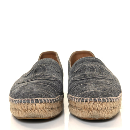 Chanel Striated Suede Espadrilles 40 Dark Grey 2 of 10