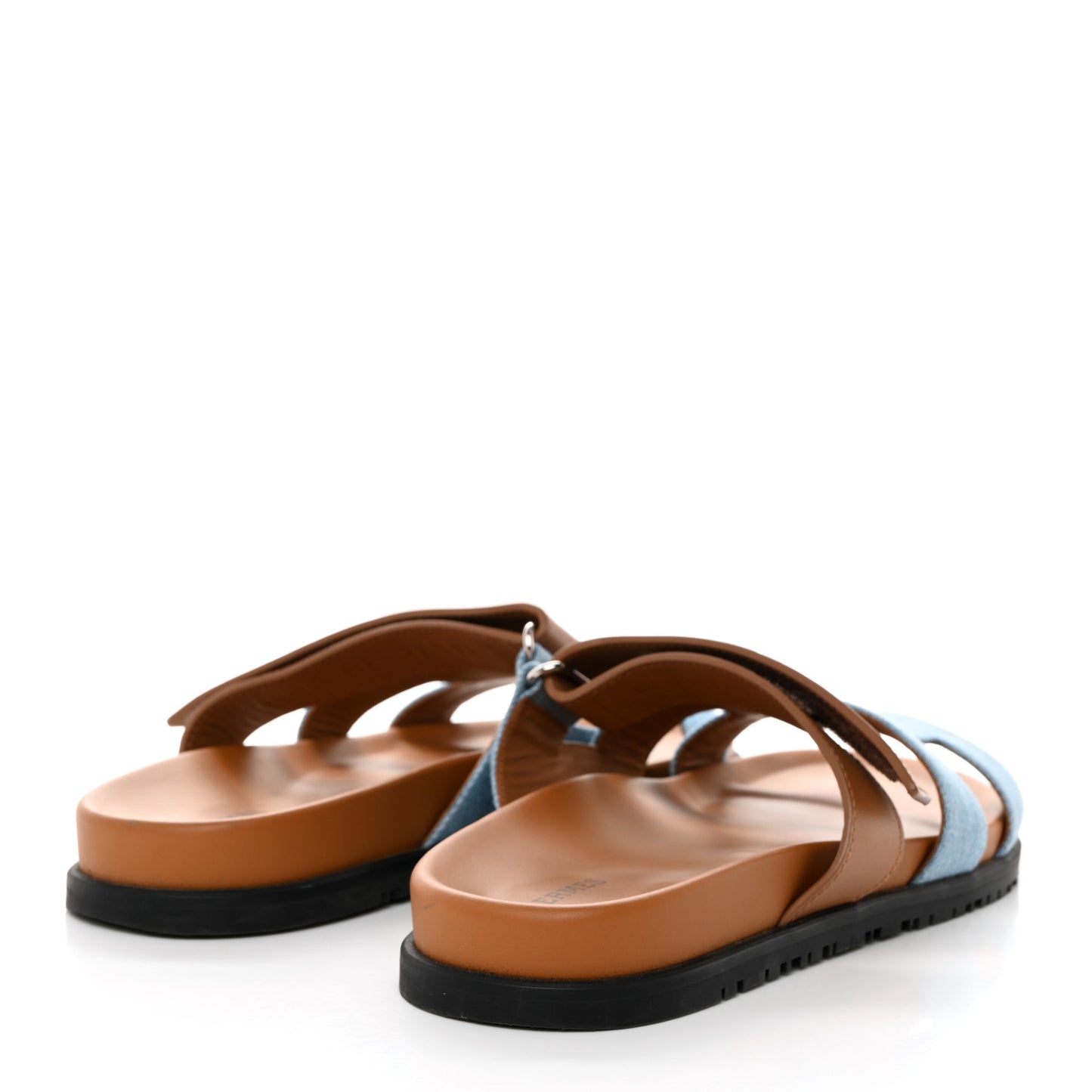 Denim Calfskin Womens Chypre Sandals 41 Bleu Clair Naturel