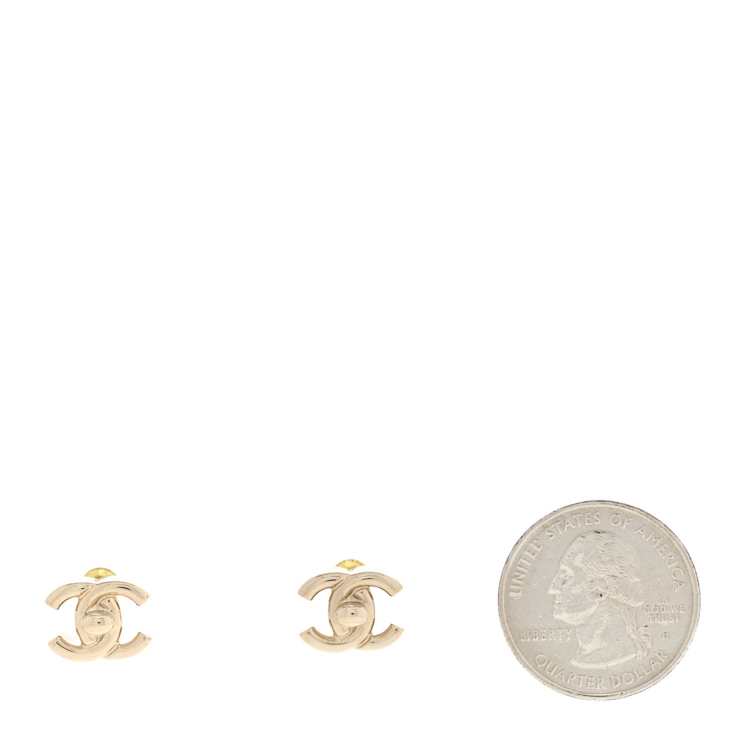 Chanel Metal CC Turnlock Earrings Gold 2 of 4