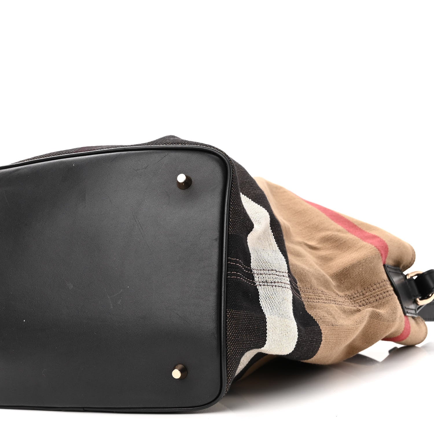 Burberry Canvas Mega Check Medium Ashby Hobo Black 11 of 15