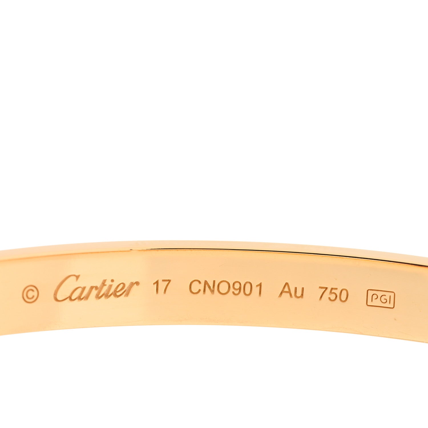 Cartier 18K Yellow Gold LOVE Bracelet 17 3 of 4