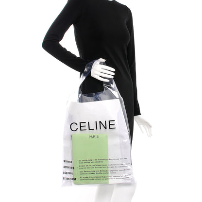 Celine Plastic Bag with Cloudy Lambskin Solo Zip Pouch Clutch Lime 2 of 12