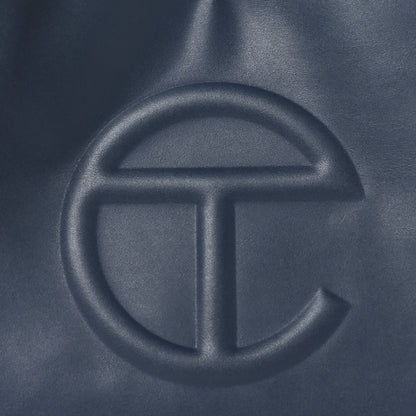 Telfar Vegan Leather Medium Shopping Bag Navy 7 of 9