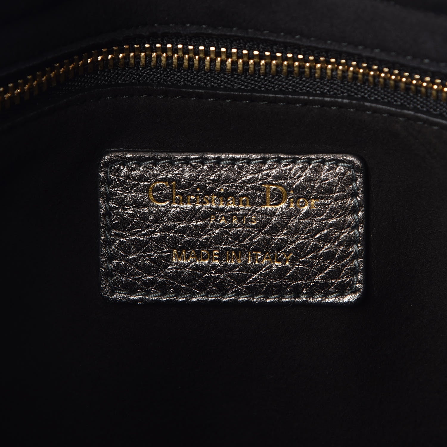 Christian Dior Metallic Calfskin Cannage Medium Supple Lady Dior Gunmetal 6 of 6