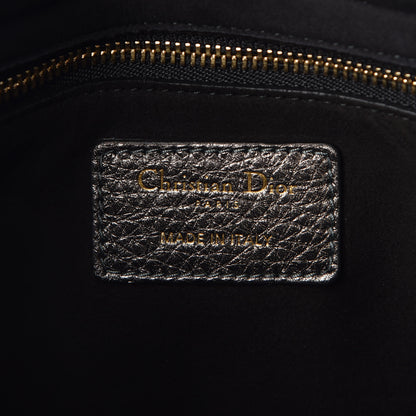 Christian Dior Metallic Calfskin Cannage Medium Supple Lady Dior Gunmetal 6 of 6
