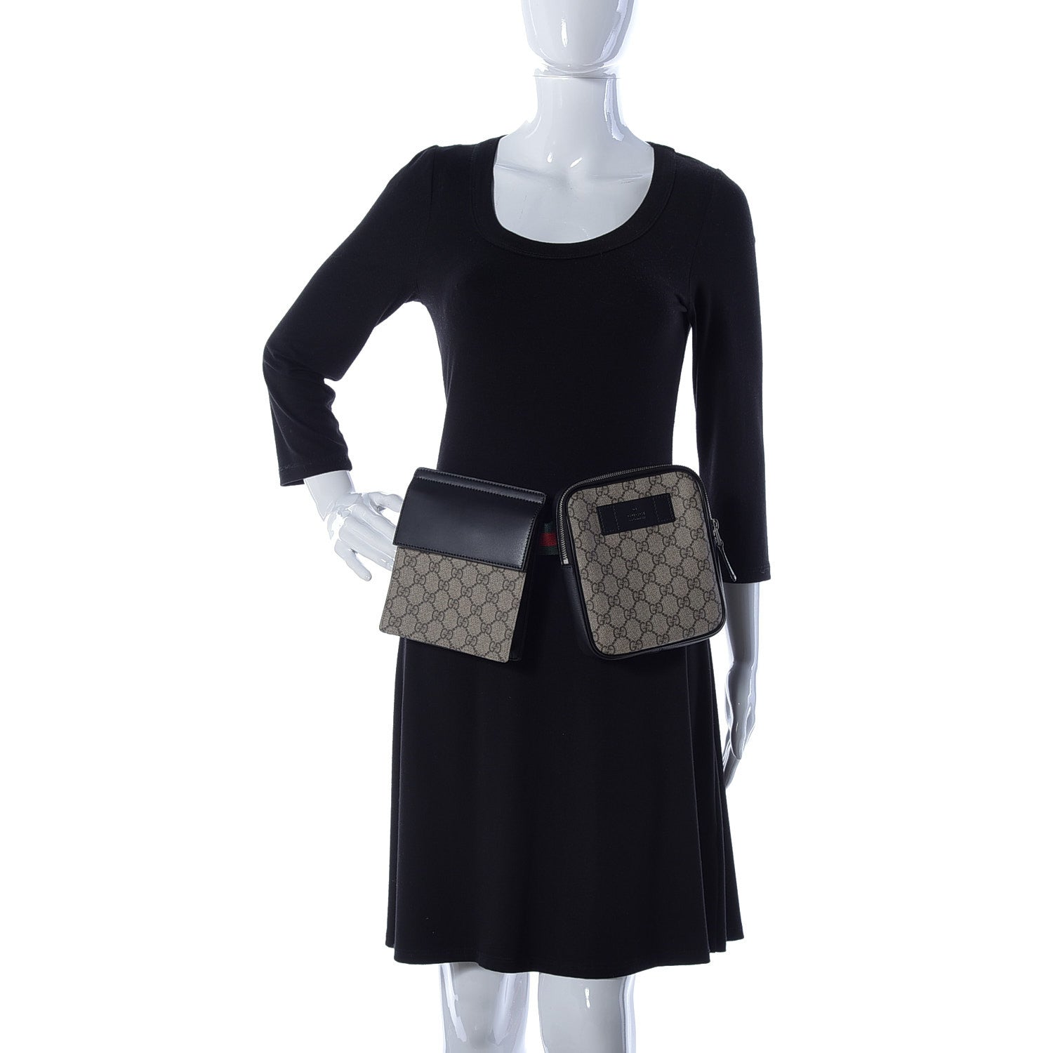 Gucci GG Supreme Monogram Web Belt Bag Black 2 of 15
