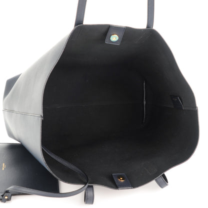 Saint Laurent Calfskin Large Shopping Tote Deep Marine 6 of 8
