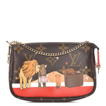 Louis Vuitton Monogram 2018 Christmas Animation Mini Cats Pochette Accessories 1 of 8