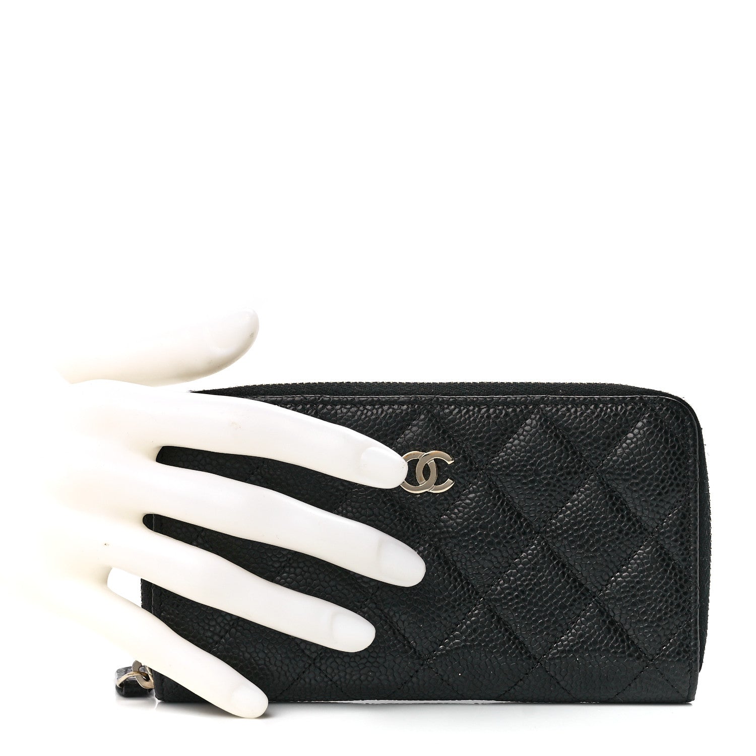 Chanel Caviar Quilted Medium Zip Around Wallet Black 2 of 11