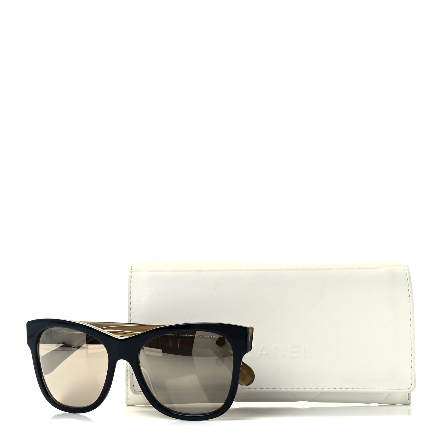 Acetate Mirrored Runway Square Sunglasses 5380 Black Gold