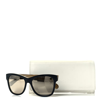 Chanel Acetate Mirrored Runway Square Sunglasses 5380 Black Gold 8 of 8