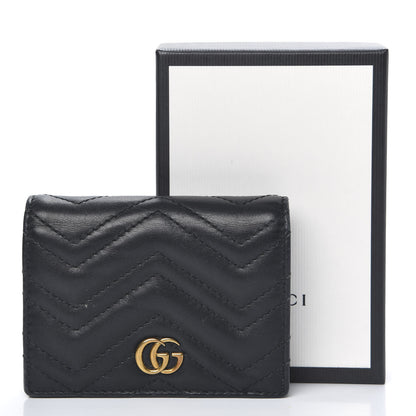 Gucci Calfskin Matelasse GG Marmont Card Case Wallet Black 13 of 13