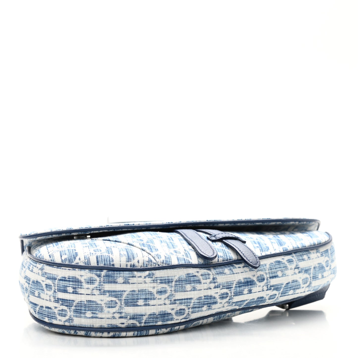 Denim Jacquard Oblique Kasuri Mens Saddle Bag Kasuri Blue White