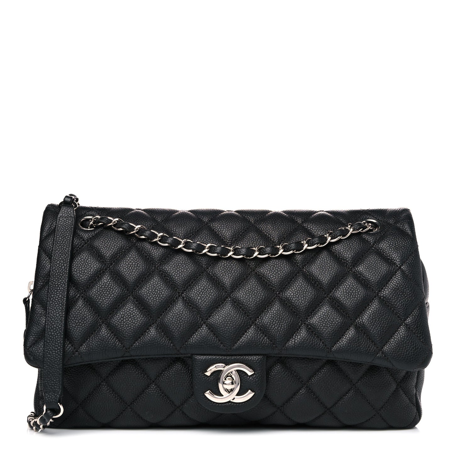 Caviar Quilted Jumbo Easy Flap Black