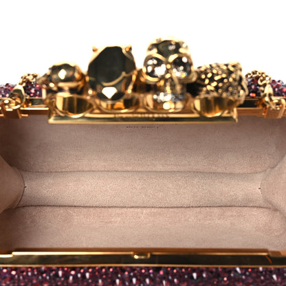 Alexander McQueen Crystal Jeweled Knuckle Duster Box Clutch Red 5 of 10