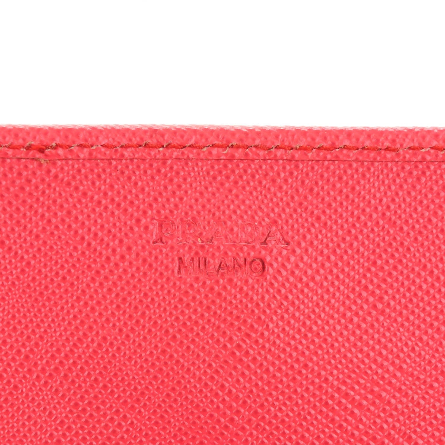 Prada Saffiano Metal Oro Chain Wallet Peonia 6 of 9