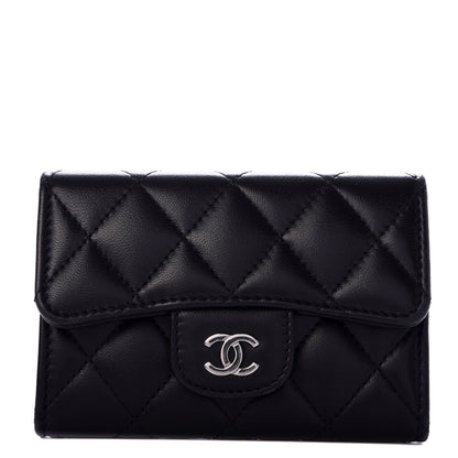Chanel Lambskin Quilted Flap Card Holder Black 1 of 8