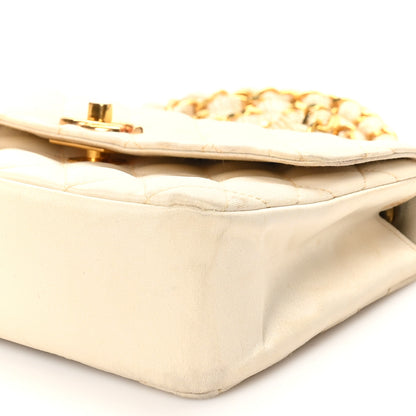 Chanel Satin Quilted Mini Flap White 10 of 11