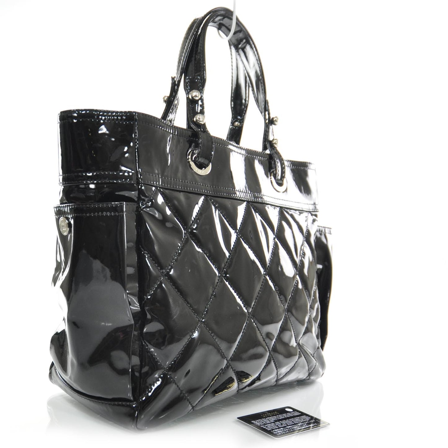 Vinyl Quilted Paris Biarritz Tote Black