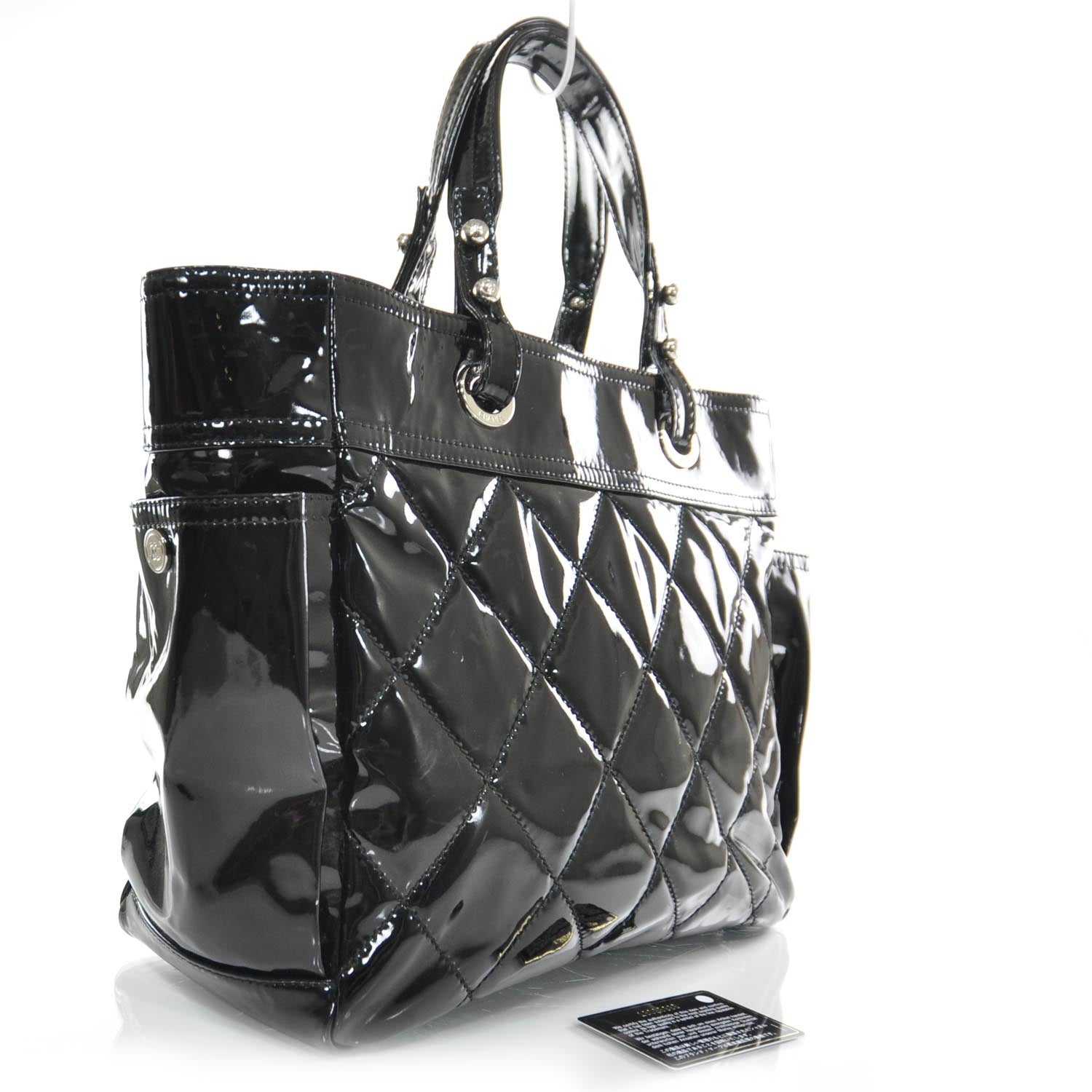Chanel Vinyl Quilted Paris Biarritz Tote Black 3 of 8
