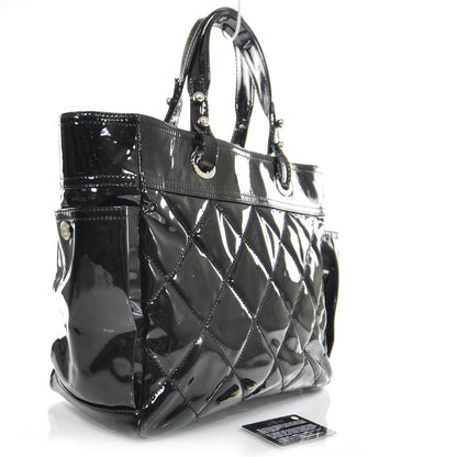 Chanel Vinyl Quilted Paris Biarritz Tote Black 3 of 8