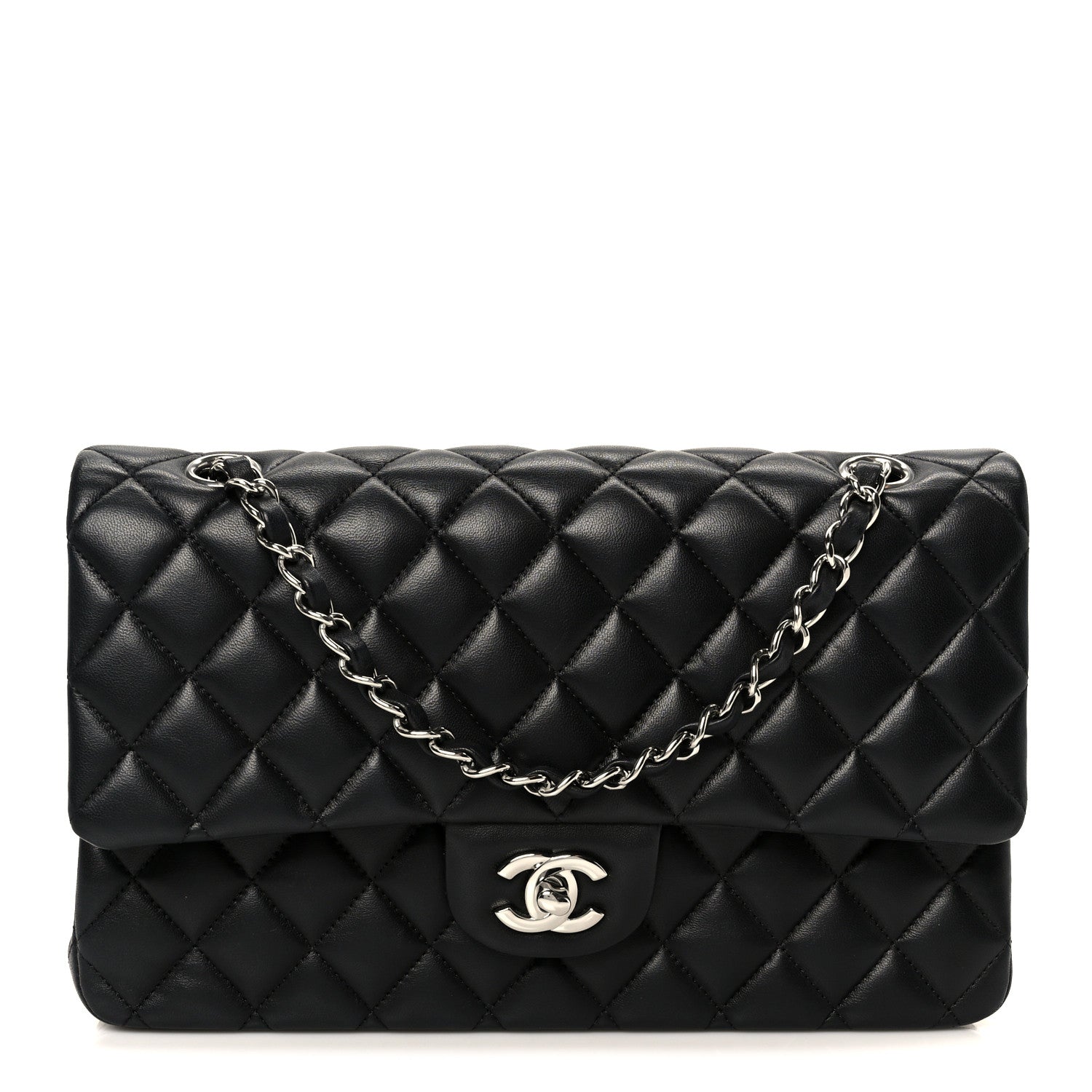 Chanel Lambskin Quilted Medium Double Flap Black 1 of 12