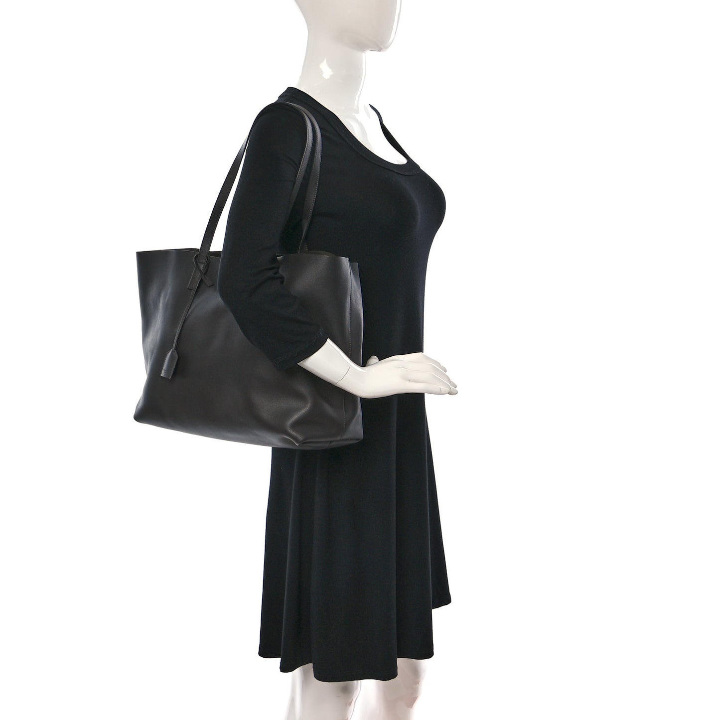 Calfskin Large Shopping Tote Dark Grey