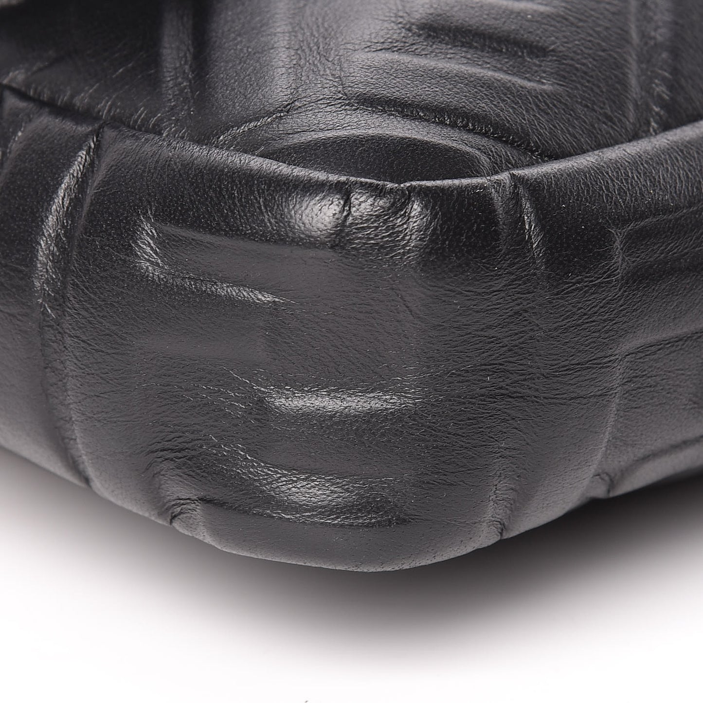 Nappa FF 1974 Embossed Large Baguette Black